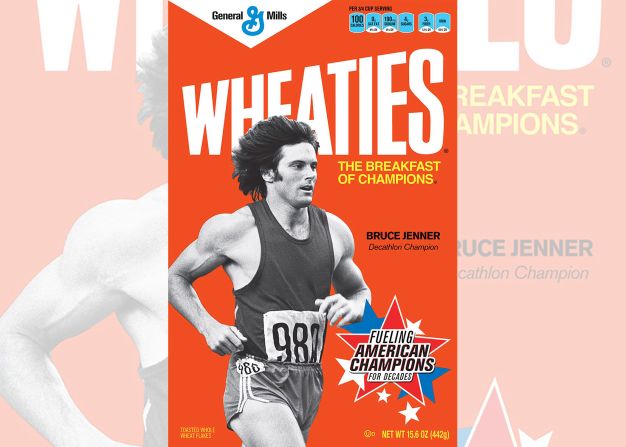 En 2021, el cereal Wheaties presentó imágenes retro de campeones olímpicos, incluyendo a Jenner.