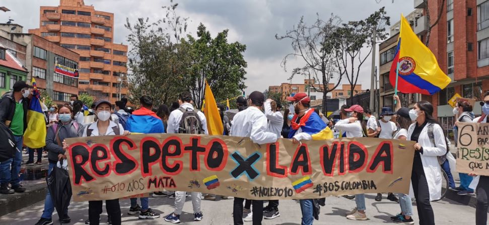 Protestas en Bogotá el 5 de mayo de 2021.