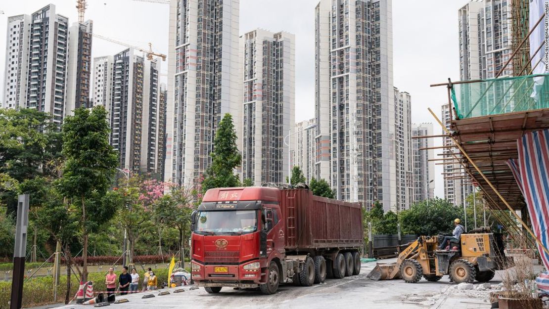 Edificios residenciales en construcción en Shenzhen, China.
