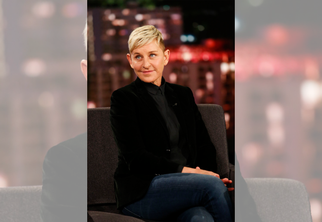 DeGeneres apareció en el programa de entrevistas nocturno de Jimmy Kimmel en 2018.