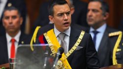 El presidente de Ecuador, Daniel Noboa, durante su toma de posesión en la Asamblea Nacional, en Quito, el 23 de noviembre de 2023. Crédito: Rodrigo Buendía/AFP/AFP vía Getty Images