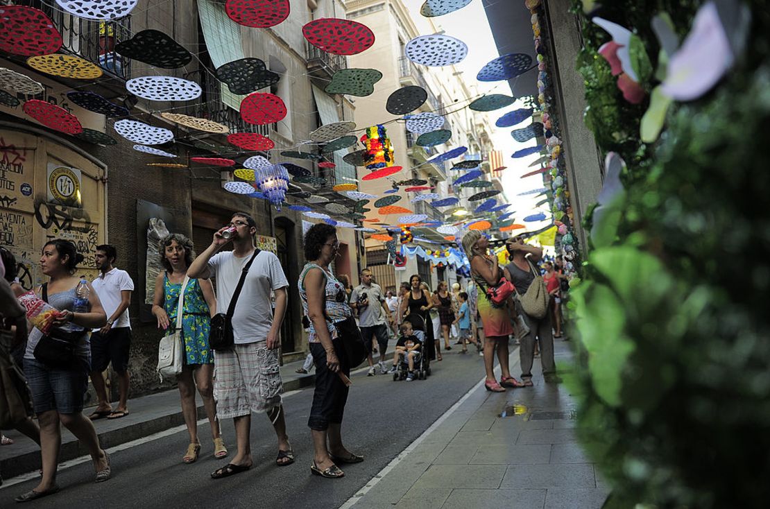 El barrio de Gràcia celebra sus tradicionales fiestas de verano. (Foto: JOSEP LAGO/AFP/GettyImages)JOSEP LAGO/AFP/GettyImages)