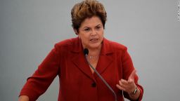 Brazillian Predient Dilma Rousseff speaks during the ODM Brasil Award ceremony in May.