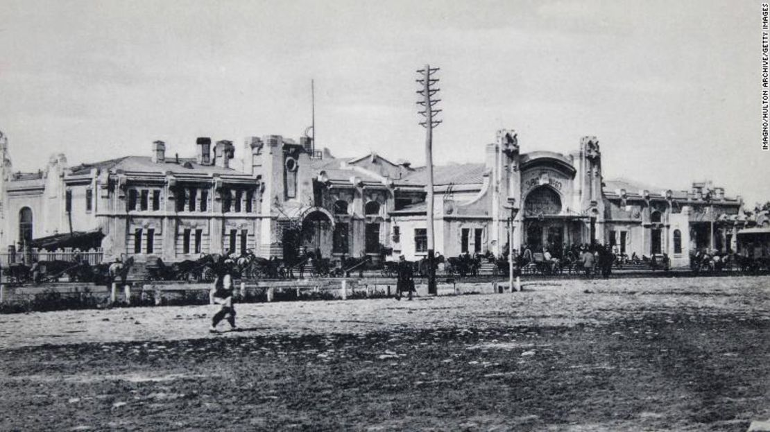 Estación ferroviaria de Harbin hacia 1900.