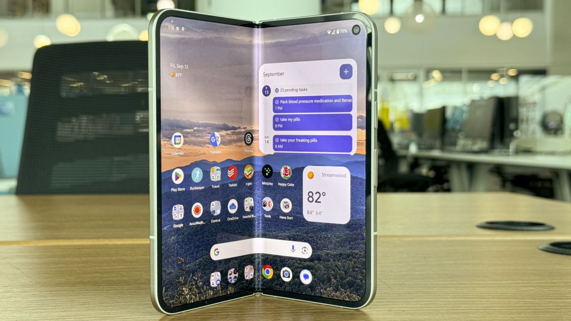 Pixel 9 Pro Fold on a table.