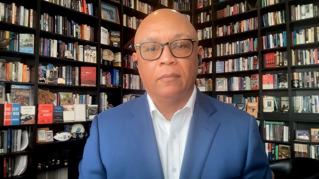 Col. Isaiah “Ike” Wilson III (ret.) speaks during an interview. He says the military is at risk of becoming politicized.