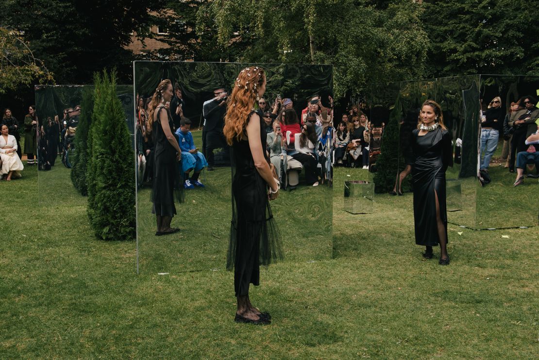 Dianna Agron and Lily Bloom were centerstage at the theatrical CompletedWorks show, which took place in a public garden in Bloomsbury.