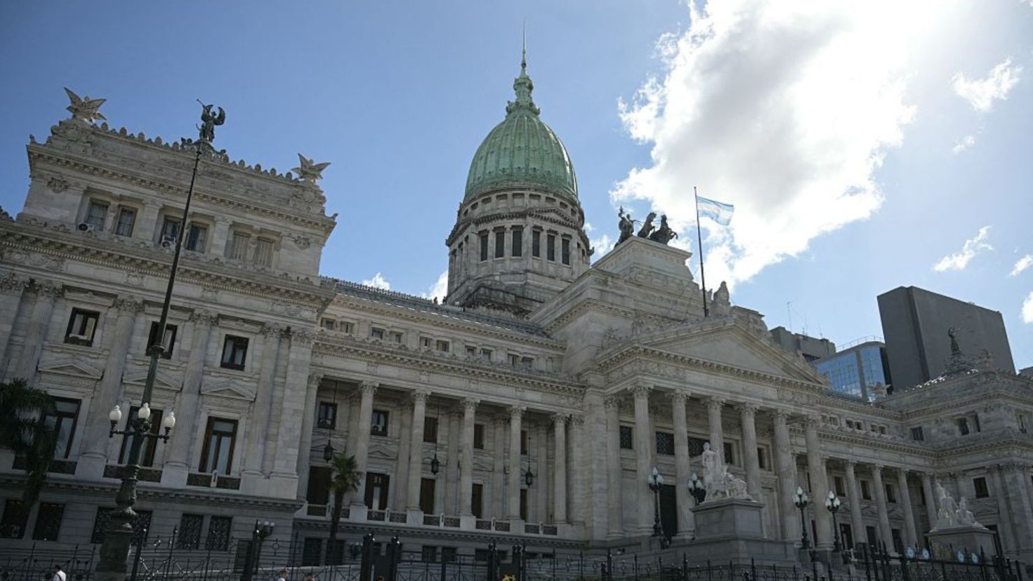 Vista del Congreso de Argentina.