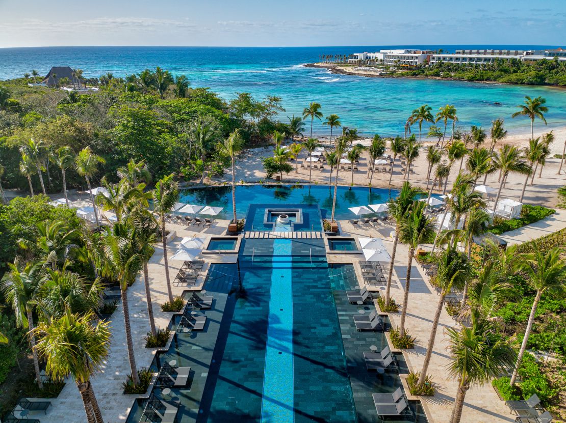 A photo of the main pool at the Conrad Tulum