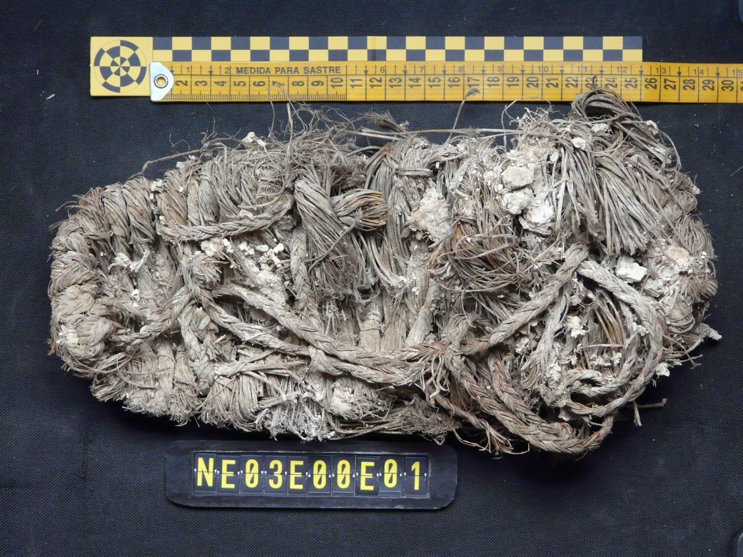 A 700-year-old-plus sandal made of woven twigs and grasses is the oldest artifact to date found among the bearded vulture nests examined.