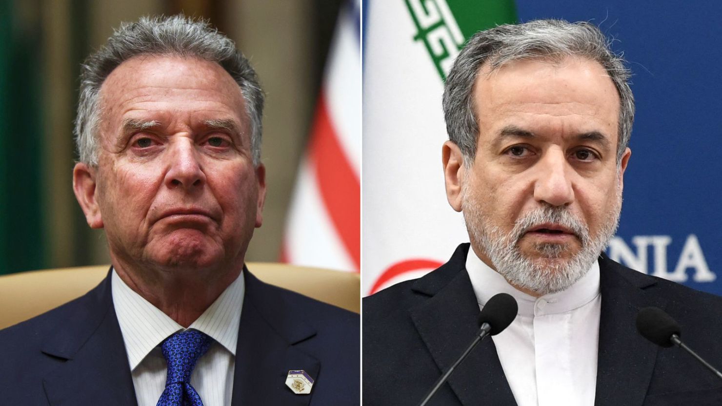 El enviado de Estados Unidos para Medio Oriente, Steve Witkoff, y el ministro de Asuntos Exteriores iraní, Abbas Araghchi.