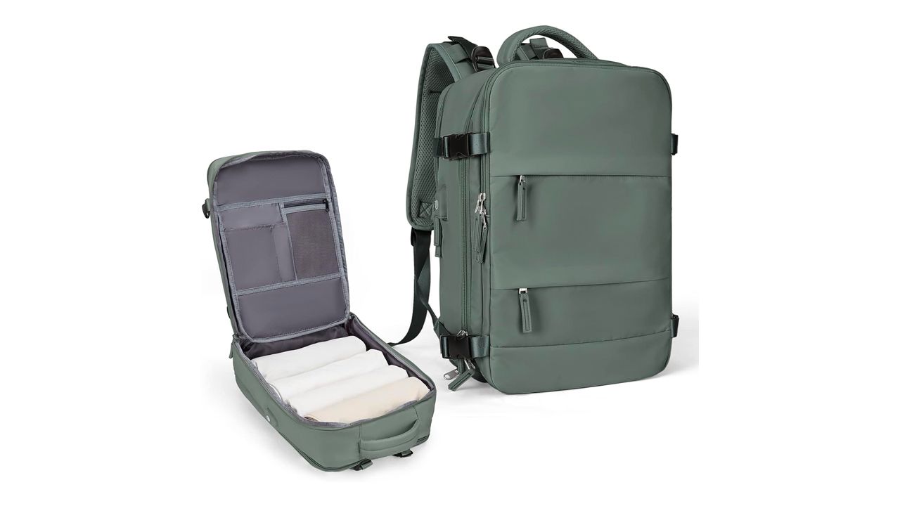 A photo of a green Coowoz Large Travel Backpack