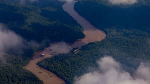 Vista aérea de la región del Esequibo tomada desde Guyana el 10 de diciembre de 2023.