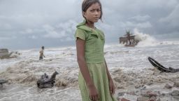 August 18, 2020: A girl, standing before her tea shop, which is completely ruined by sea water in Frazerganj, Sundarbans. After Cyclone Aila struck the Sundarbans in 2009, it became clear that frequent cyclonic events will turn the residents of Sundarbans into climate refugees. Within May 5, 2019 - May 25, 2021, Sundarbans faced cyclones- Fani, Bulbul, Amphan & Yaas – each devastating enough to justify the fear of mass displacement.