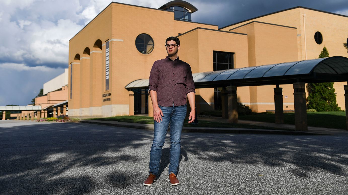 Andrew Pledger on the campus of Bob Jones University.