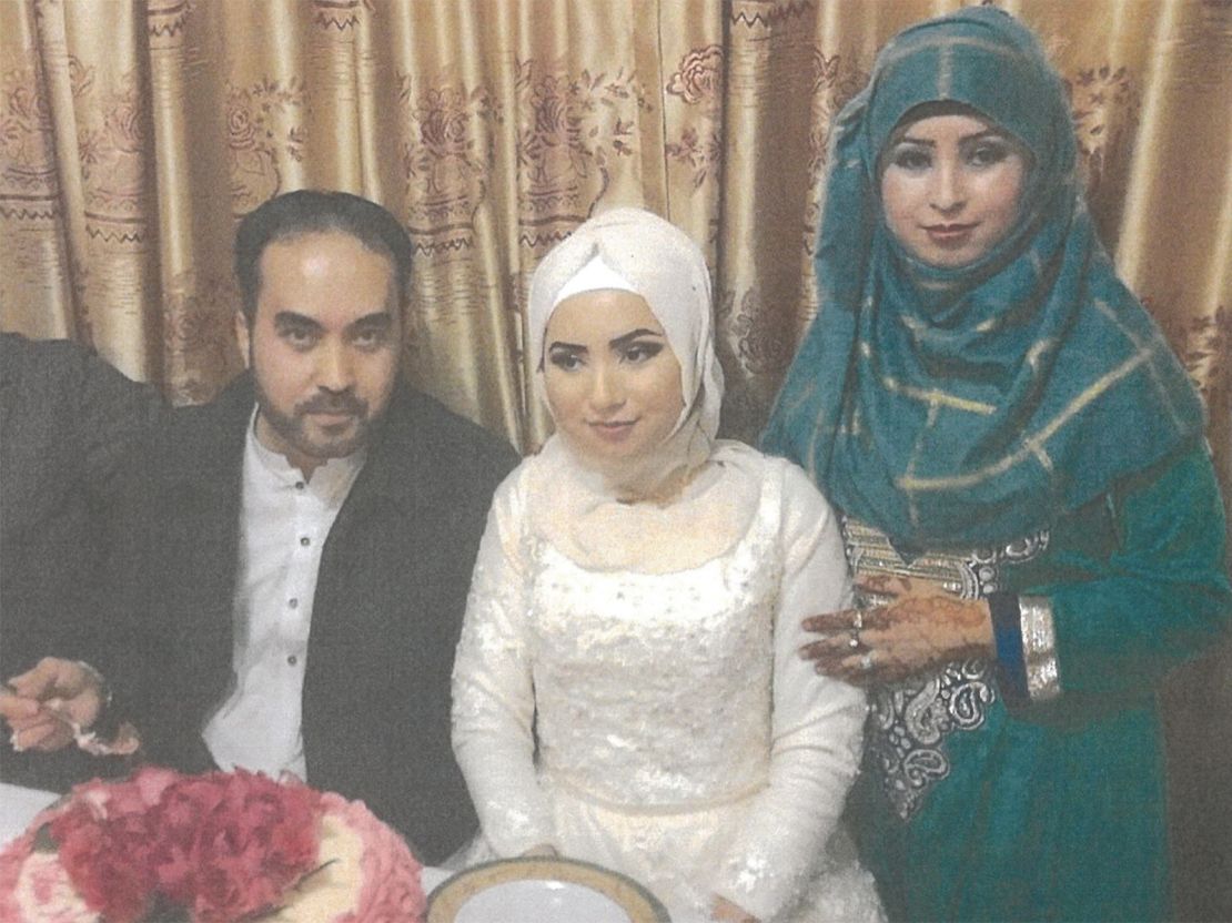 Mohammad Ali Halimi, left, killed his new wife, Ruqia Haidari, center, weeks after she moved into his home.