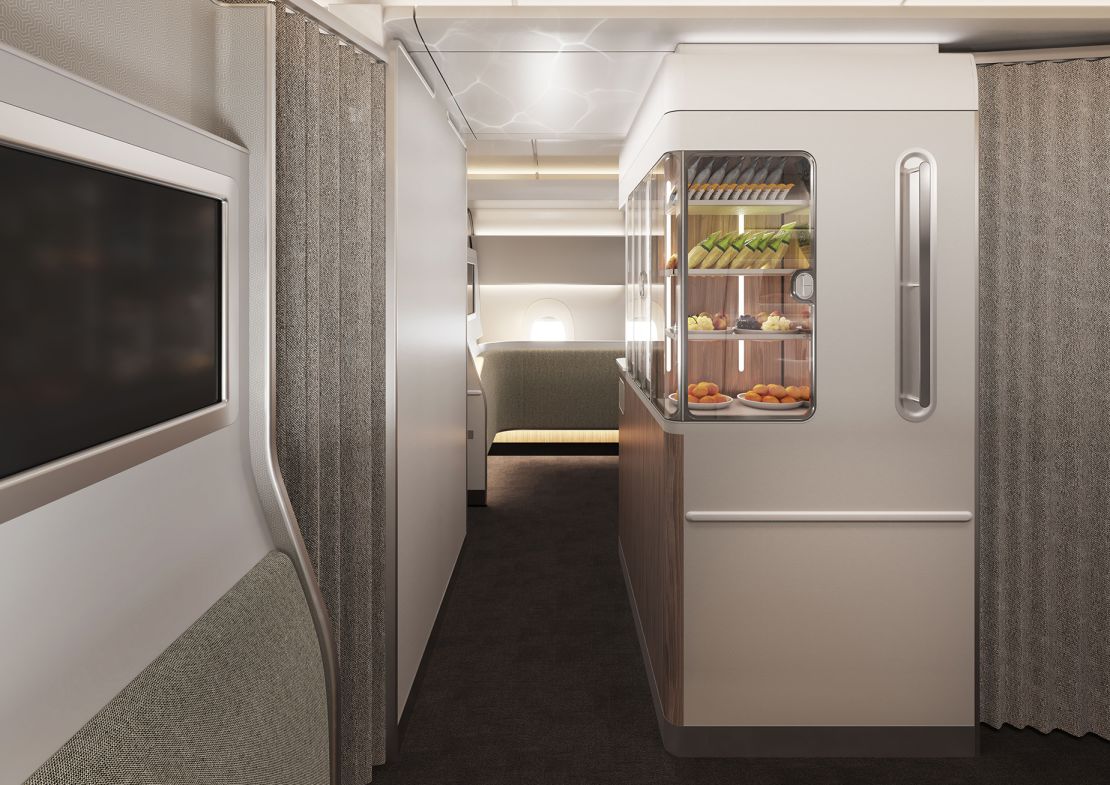 Diehl Aviation won a Crystal Cabin Award for its Wellbeing Zone, designed in partnership with Qantas for the airline’s upcoming “Project Sunrise” ultra-long-haul flights. Here's a rendering depicting what this might look like on an A350 aircraft.