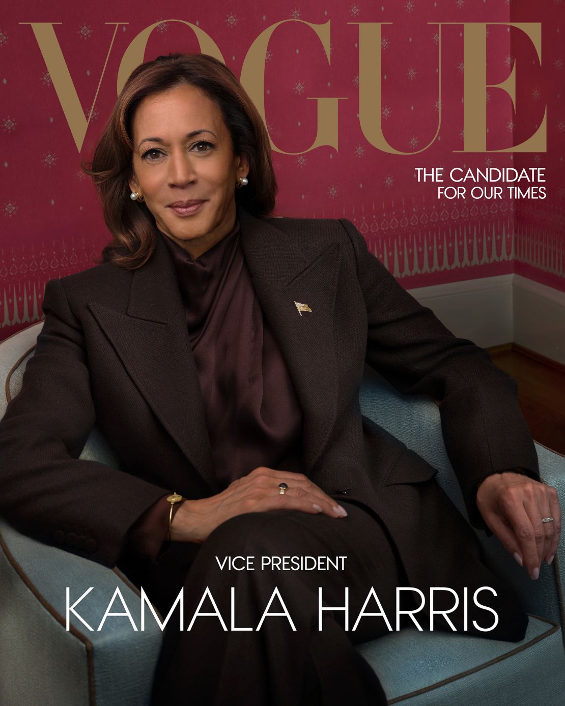 The magazine's digital cover for October was shot by fashion photographer Annie Leibovitz. It's the vice president's second cover for the title.