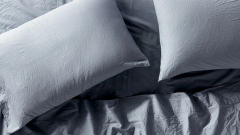 Coyuchi Crinkled Organic Cotton Percale Sheet Set