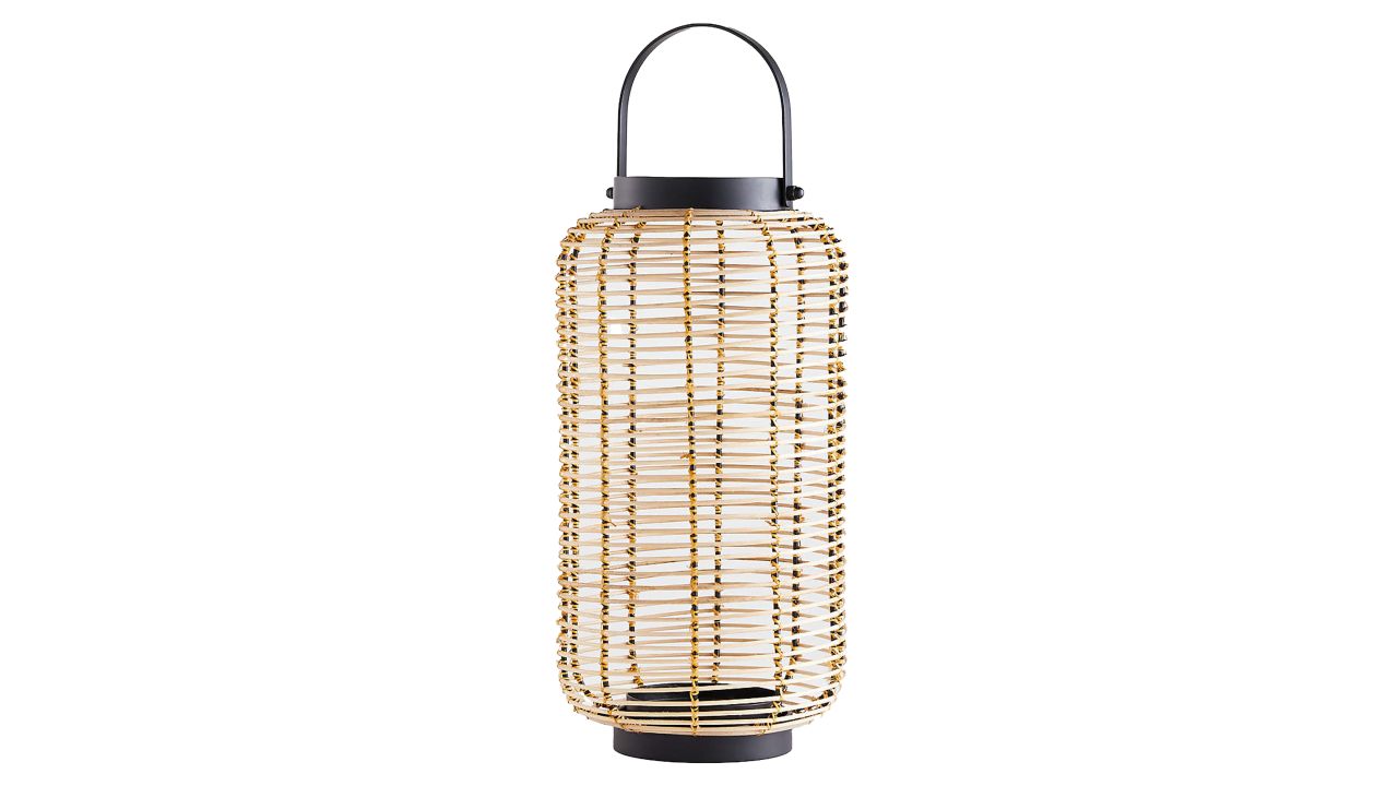 Crate & Barrel rattan outdoor lamp