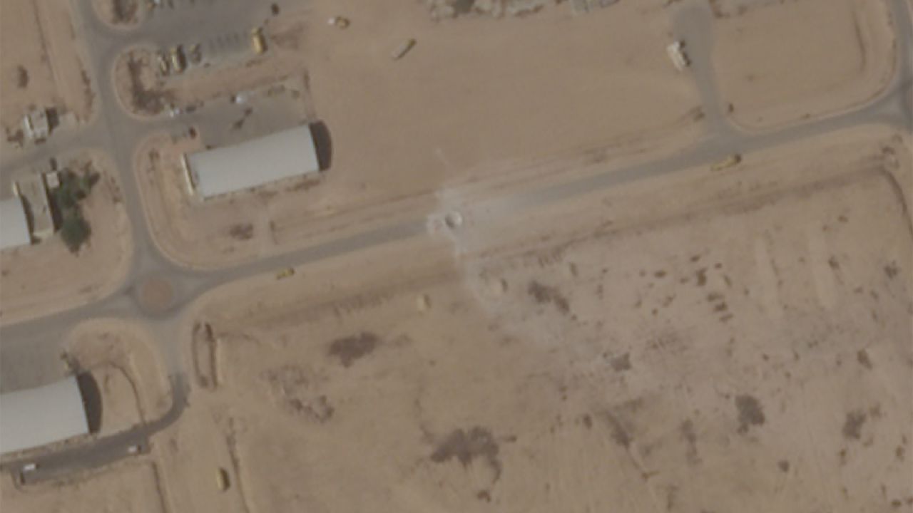 Iran's missile attack on Tuesday, October 1, on Israel left at least a dozen craters at the Netavim Air Base in southern Israel, like the one seen in the middle of this image. Iran's missile attack on Tuesday, October 1, on Israel left at least a dozen craters at the Netavim Air Base in southern Israel, like the one seen in the middle of this image.