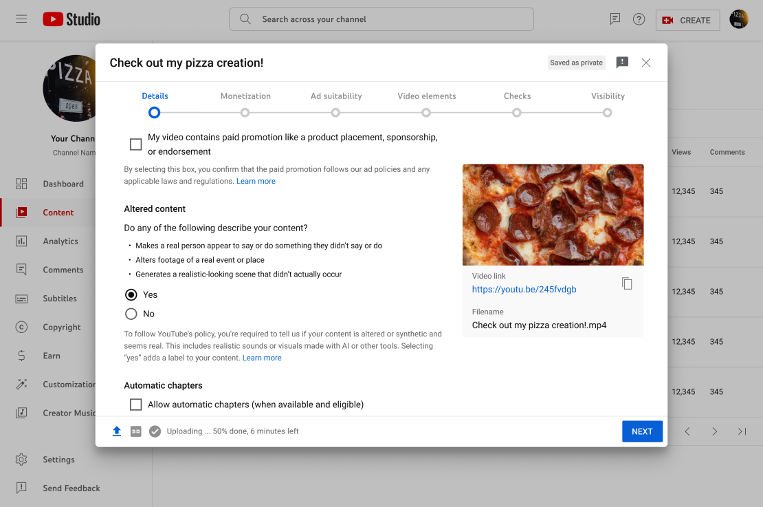 Starting Monday, creators will see a new checklist in the YouTube Creator Studio asking them to identify if their videos contain realistic, AI-generated content.
