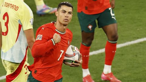 Cristiano Ronaldo celebra su gol en la final de la Nations League.