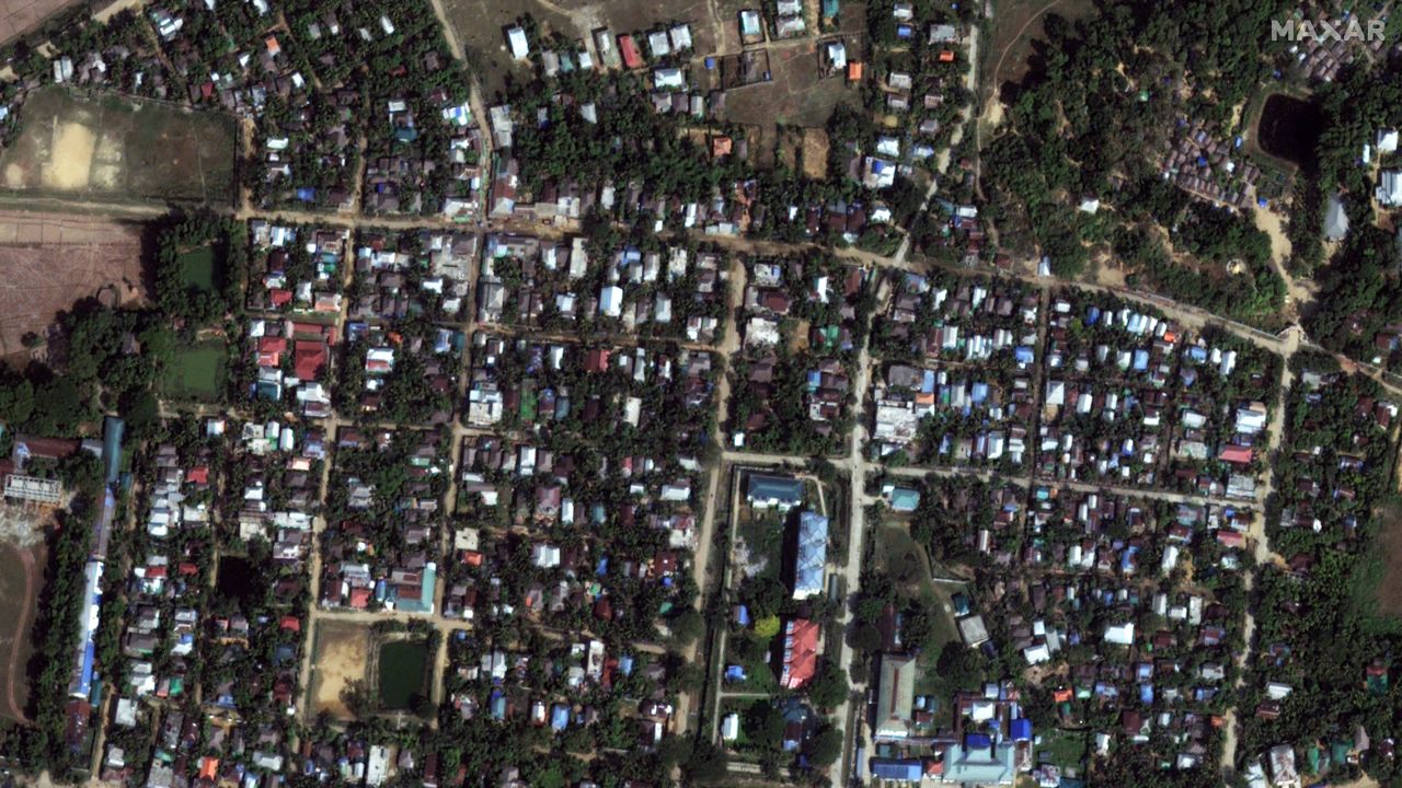 This satellite image shows Buthidaung, Myanmar, on January 17, 2024.