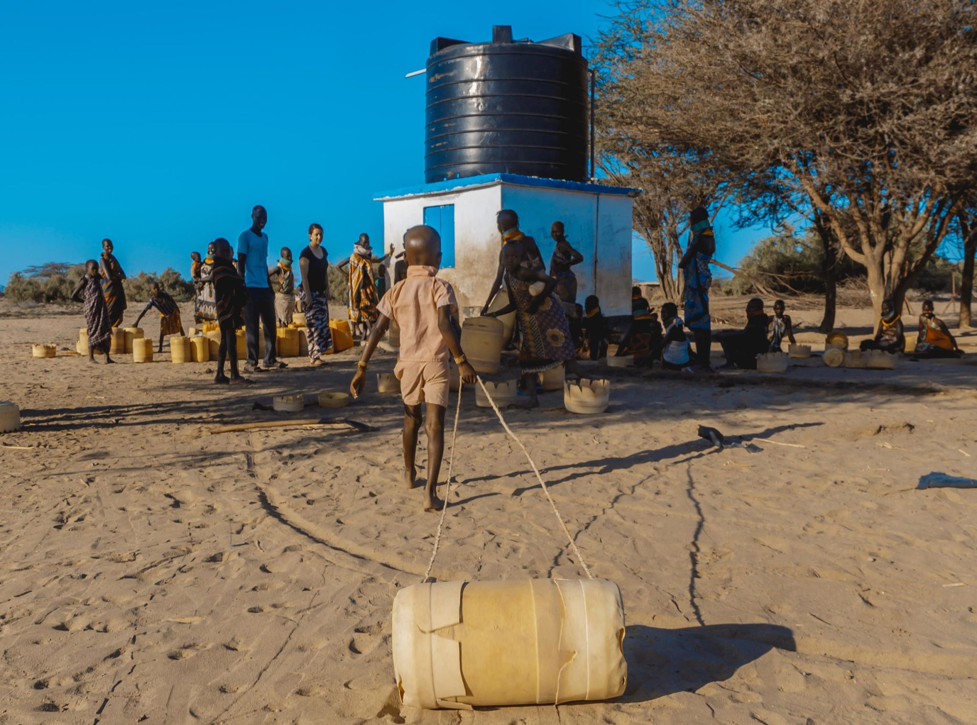 A rural groundwater borehole water supply in Turkana, Kenya, funded in part by USAID and supported by the Mortenson Center at the University of Colorado Boulder.