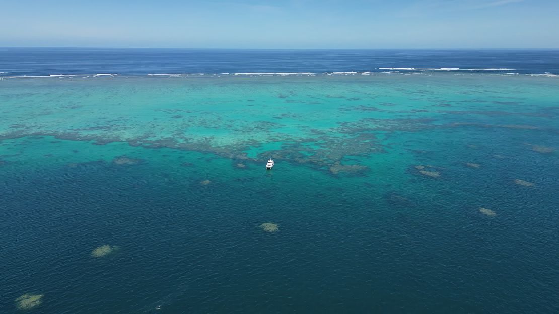 The Great Barrier Reef covers a vast area in the Pacific Ocean off northeastern Australia.