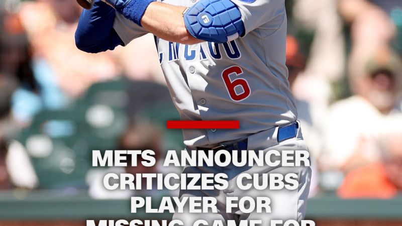 Mets announcer criticizes Cubs player for missing game for Kirk memorial