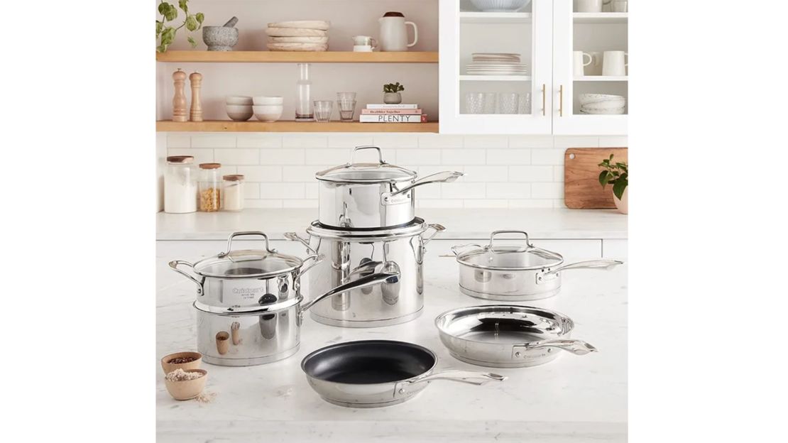 Cuisinart 11-piece Stainless Steel Cookware Set, Matte White