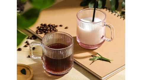 Lysenn Clear Glass Coffee Mug có nắp 