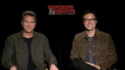 "Dungeons & Dragons: Honor Among Thieves Jonathan Goldstein (left) and John Francis Daley at the film's virtual junket.