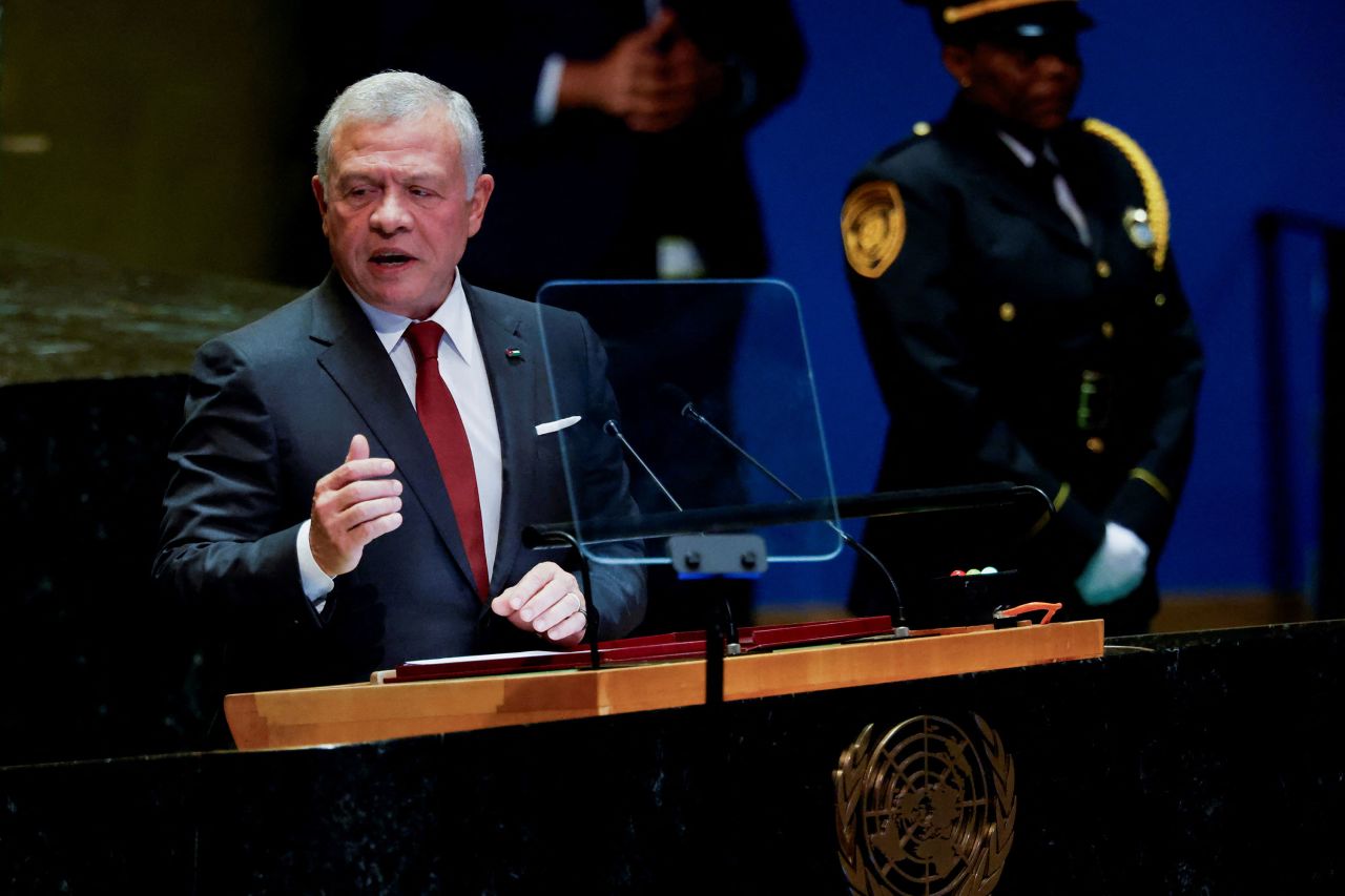 Jordan's King Abdullah II addresses the United Nations General Assembly on Tuesday.