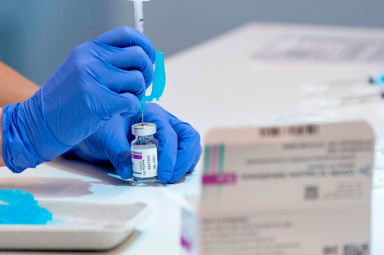 Syringes are loaded with the AstraZeneca Covid-19 Vaccine at the Skane University Hospital vaccination centre in Malmo, Sweden, on February 17.