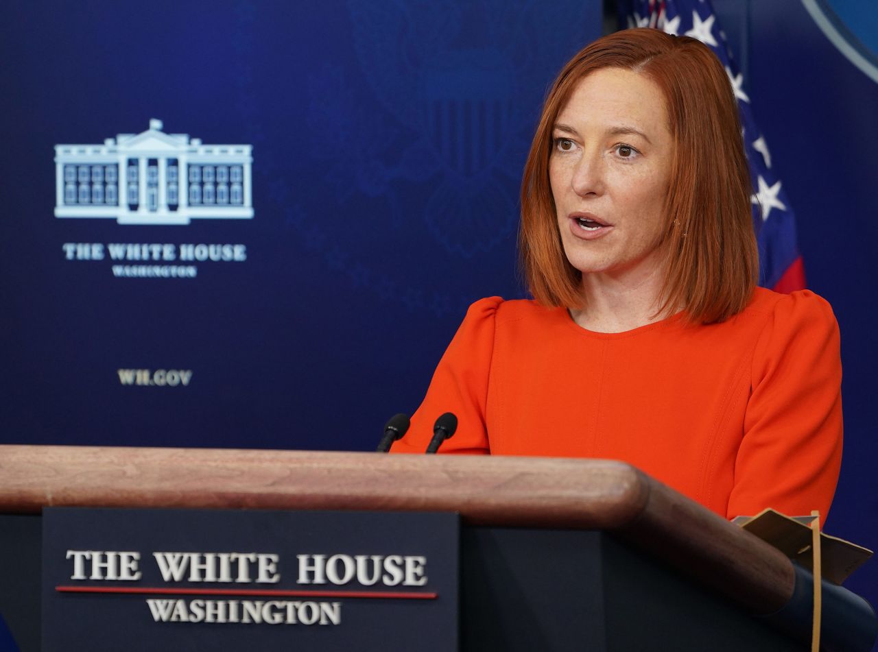 White House Press Secretary Jen Psaki speaks during a briefing at the White House in Washington, DC, on January 21.