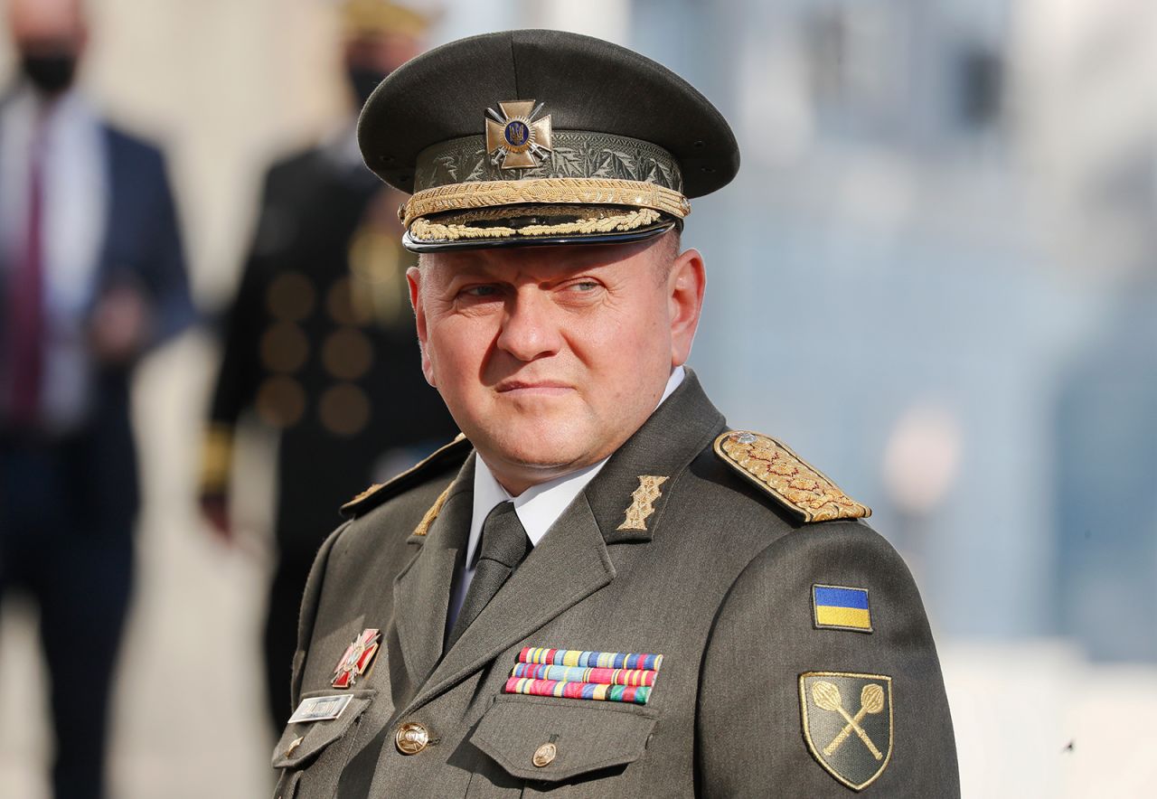 Commander-in-Chief of the Armed Forces of Ukraine Valeriy Zaluzhnyi looks on before a meeting with U.S. Defense Secretary Lloyd Austin and other officials in Kyiv on Oct. 19, 2021.