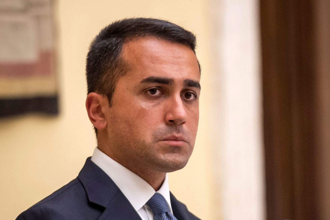 Italian Foreign Minister Luigi Di Maio holds a press conference on September 21 in Rome.