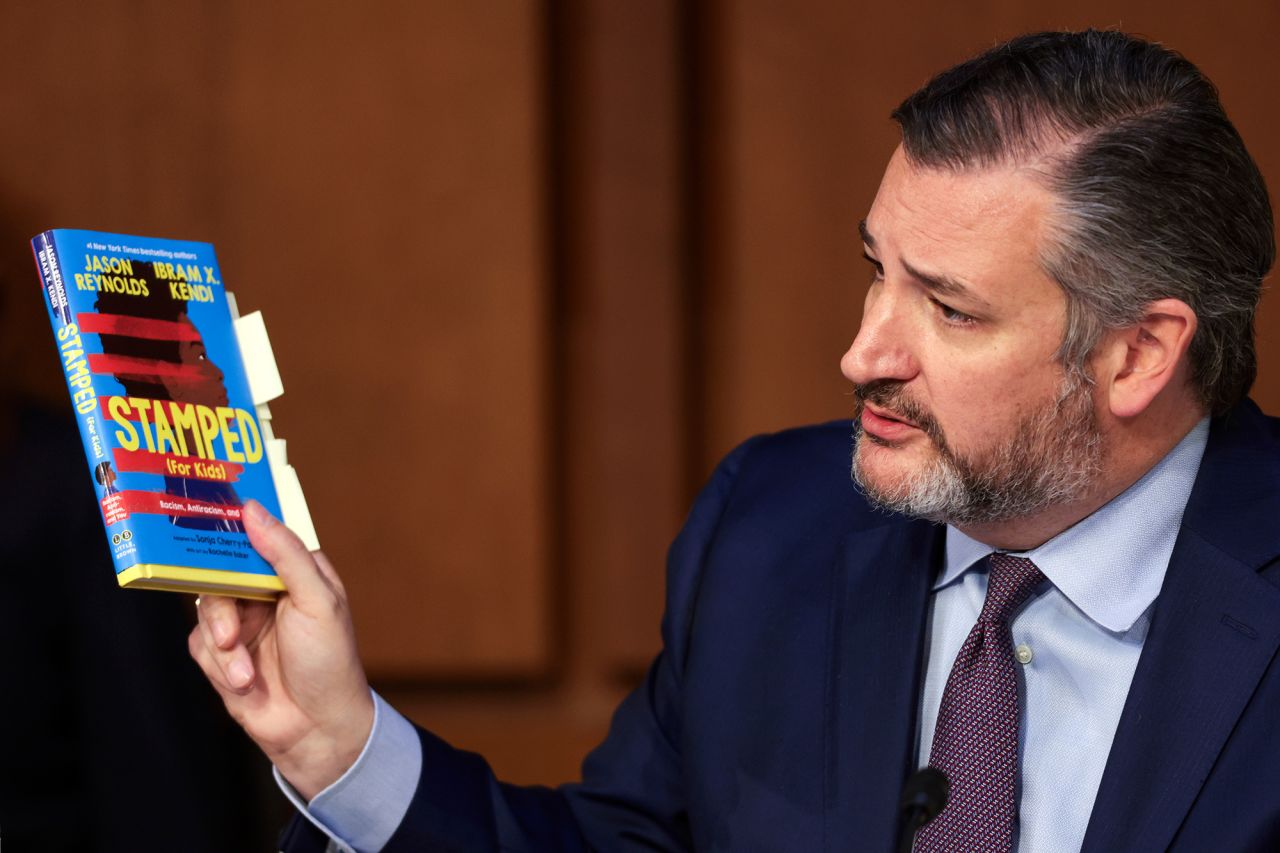 Sen. Ted Cruz questions US Supreme Court nominee Judge Ketanji Brown Jackson on critical race theory during her Senate Judiciary Committee confirmation?in Washington, DC, on March 22.