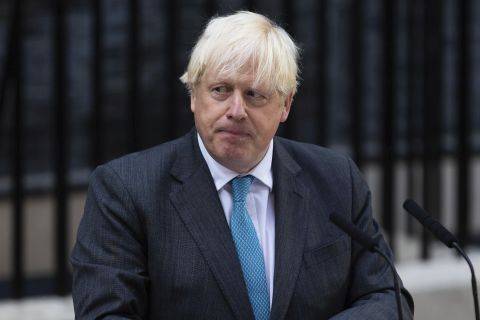 Boris Johnson delivers his final speech as British Prime Minister outside 10 Downing Street, London, UK on September 6.