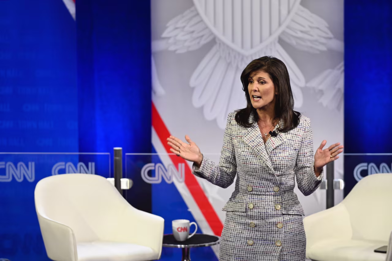 Nikki Haley participates in a CNN Republican Town Hall moderated by CNN’s Jake Tapper at Grand View University in Des Moines, Iowa, on Sunday, June 4. 