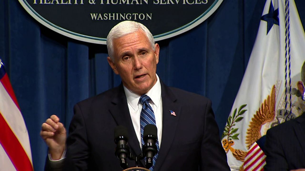 Vice President Mike Pence speaks at a coronavirus task force briefing in Washington, DC, on June 26.