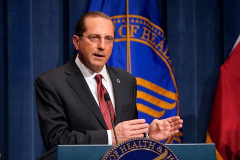 Health and Human Services Secretary Alex Azar speaks during a news conference on Operation Warp Speed and COVID-19 vaccine distribution on January 12 in Washington, DC.