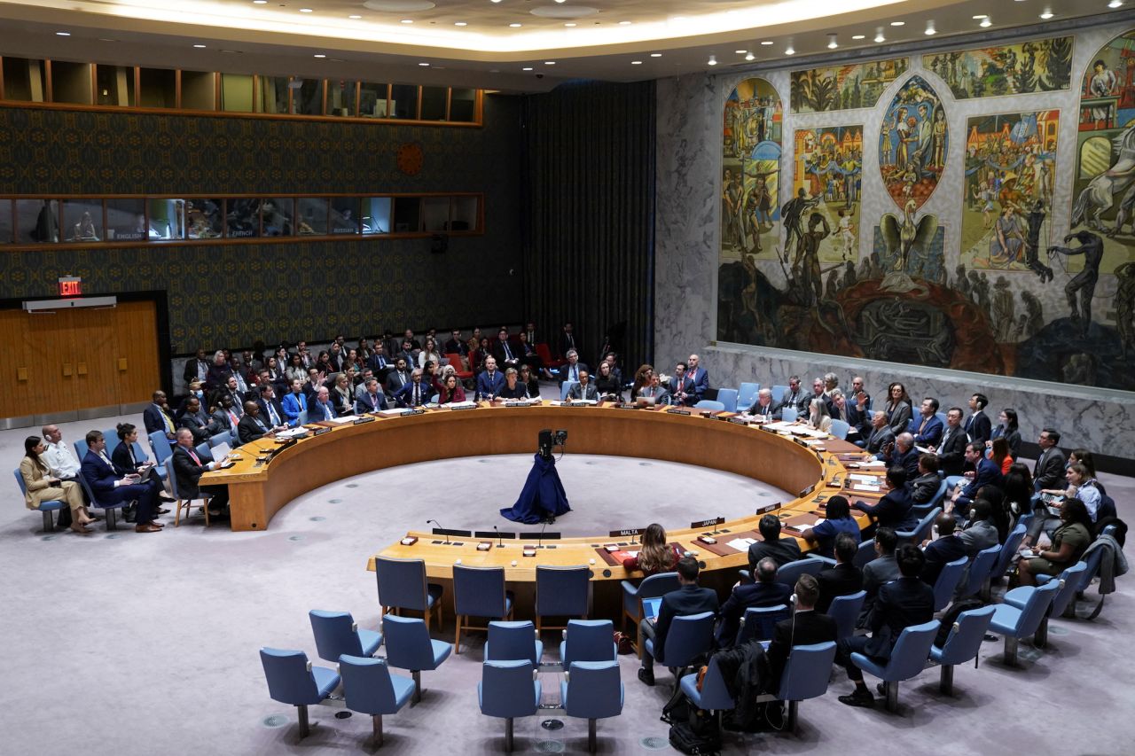 Members of the United Nations Security Council vote during a meeting at the UN headquarters in New York on October 25.