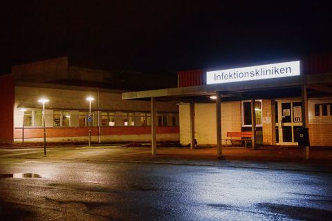 The clinic for infectious diseases is seen in Jönköping, Sweden, on January 31.