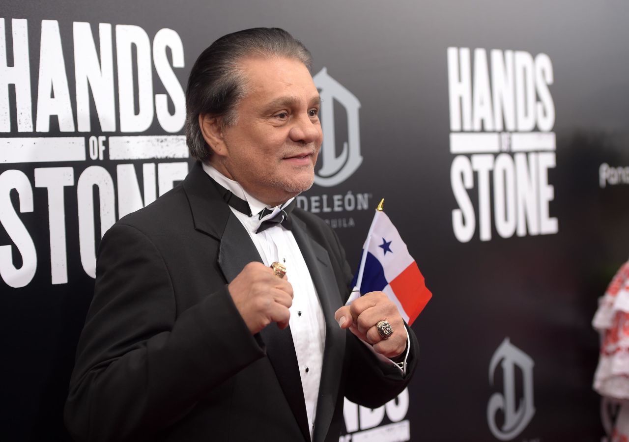 Former professional boxer Roberto Duran attends the New York Premiere Of "Hands Of Stone" in August 2016.