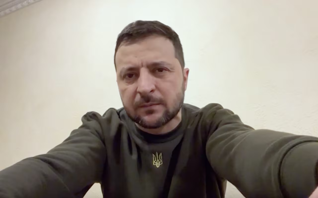 Ukrainian President Volodymyr Zelensky delivers his first address of the year on January 1.