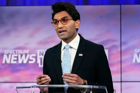 Suraj Patel speaks during New York's 12th Congressional District Democratic primary debate on August 2 in New York.