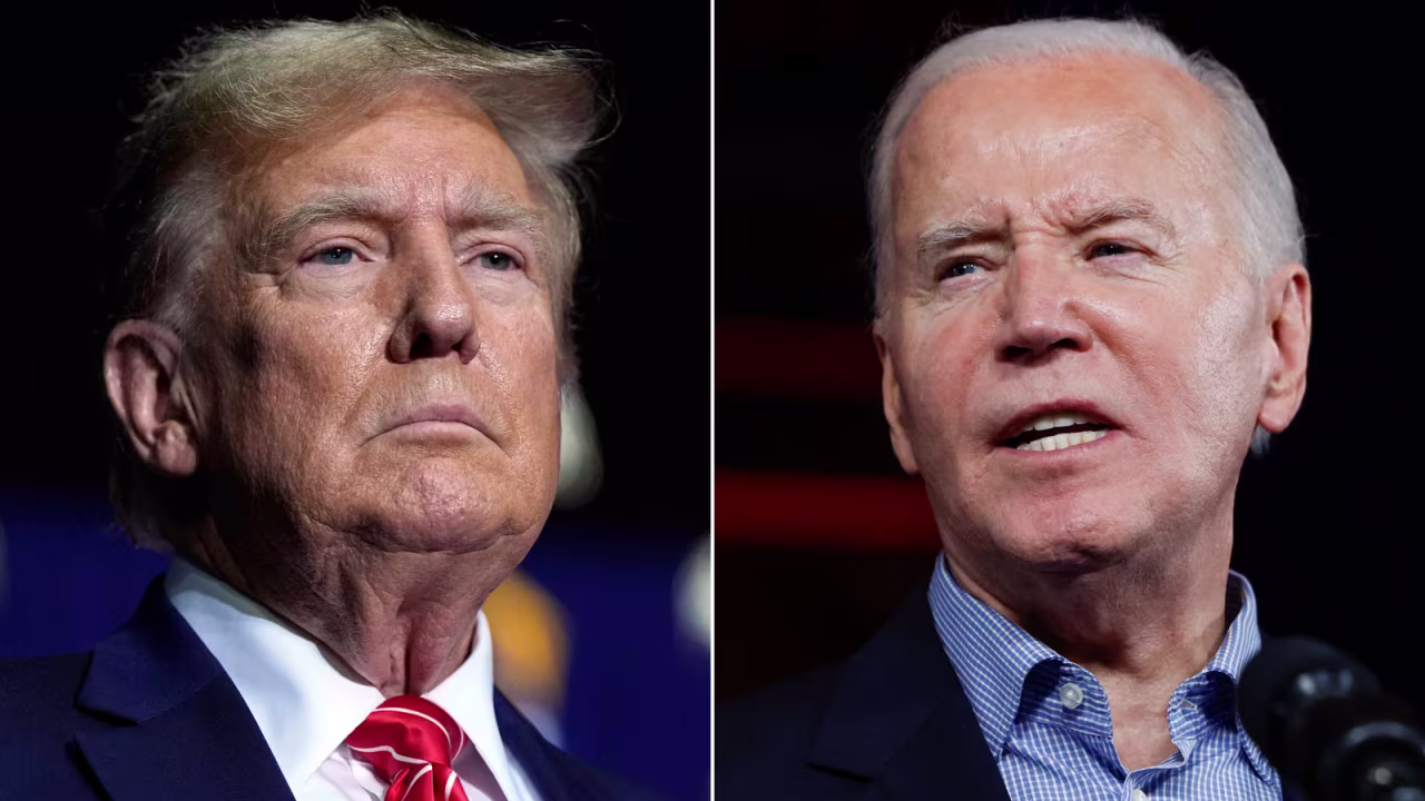 Former President Donald Trump and President Joe Biden. 